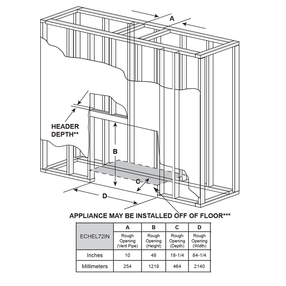 Majestic Echelon II 72 Inch Linear Direct Vent Gas Fireplace - ECHEL72IN-C