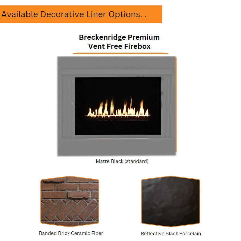 Empire Breckenridge Premium 36" Peninsula See Thru Vent Free Firebox | Flush Front