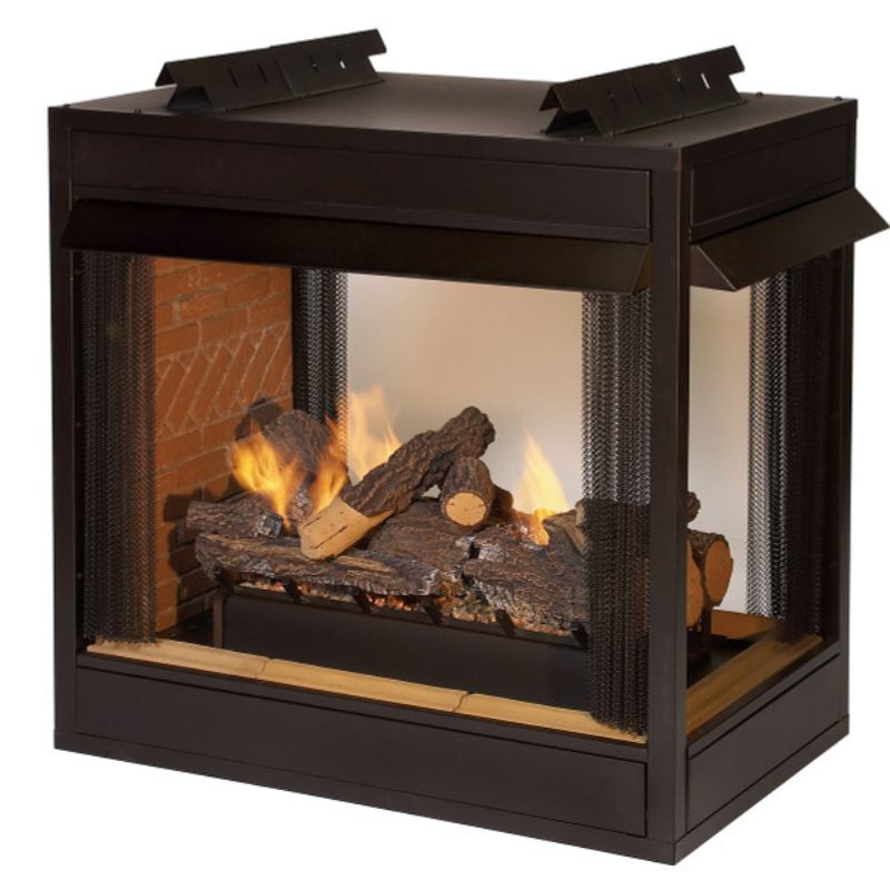 Empire Breckenridge Premium 36" Peninsula See Thru Vent Free Firebox | Flush Front