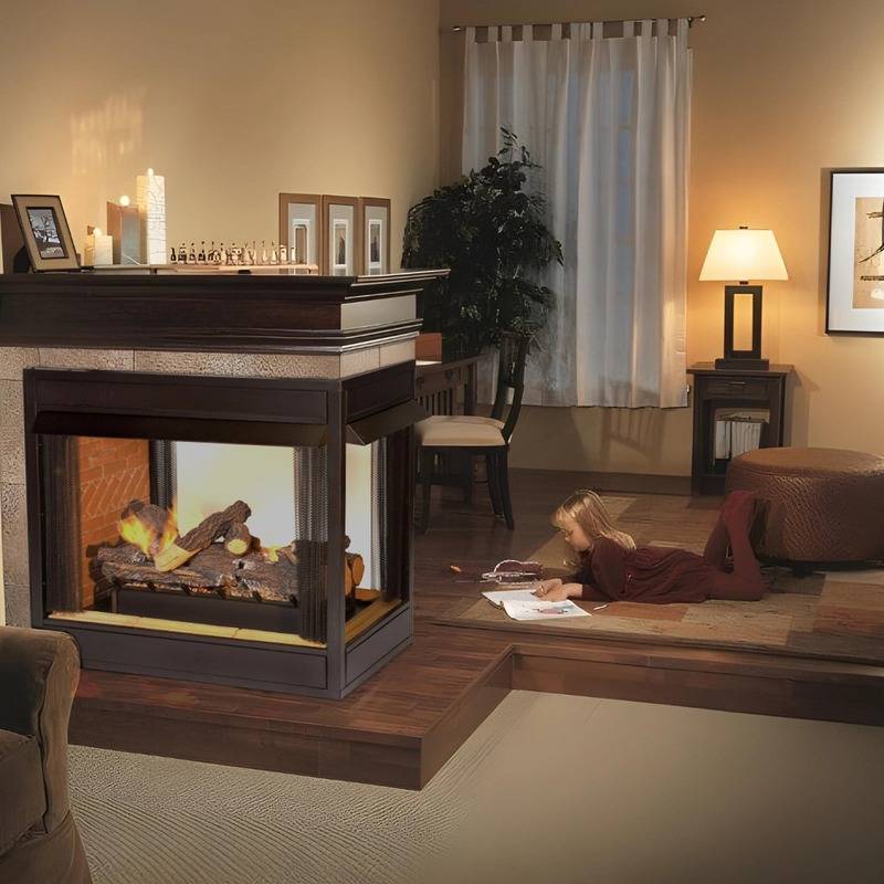 Empire Breckenridge Premium 36" Peninsula See Thru Vent Free Firebox | Flush Front