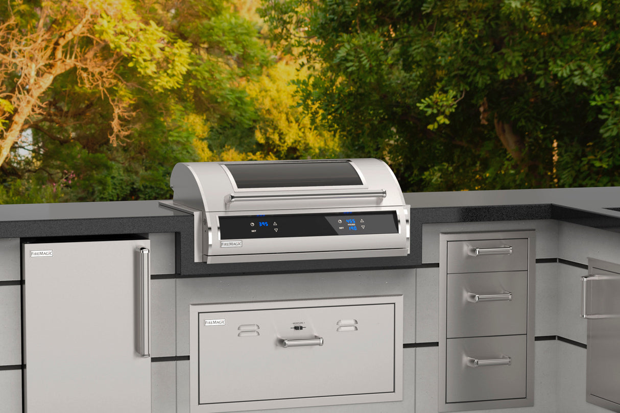 Fire Magic Electric EL500 31-Inch Built-In Electric Grill w/ Dual Touchscreen Control, Digital Timer, Bluetooth & Magic Window - EL500I-4Z1E-W