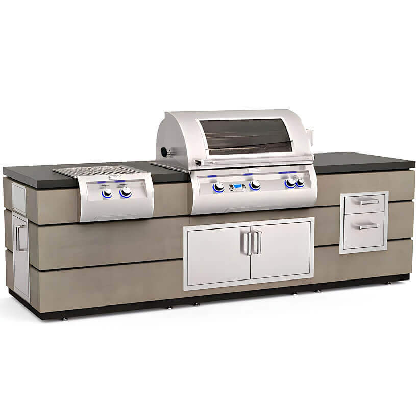 Fire Magic 790 Contemporary Grill Island With Double Drawer - ID790-SMD-115BA