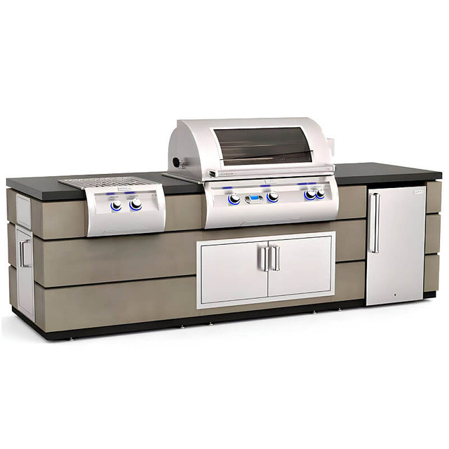 Fire Magic 790 Contemporary Grill Island With Refrigerator - ID790-SMR-115BA