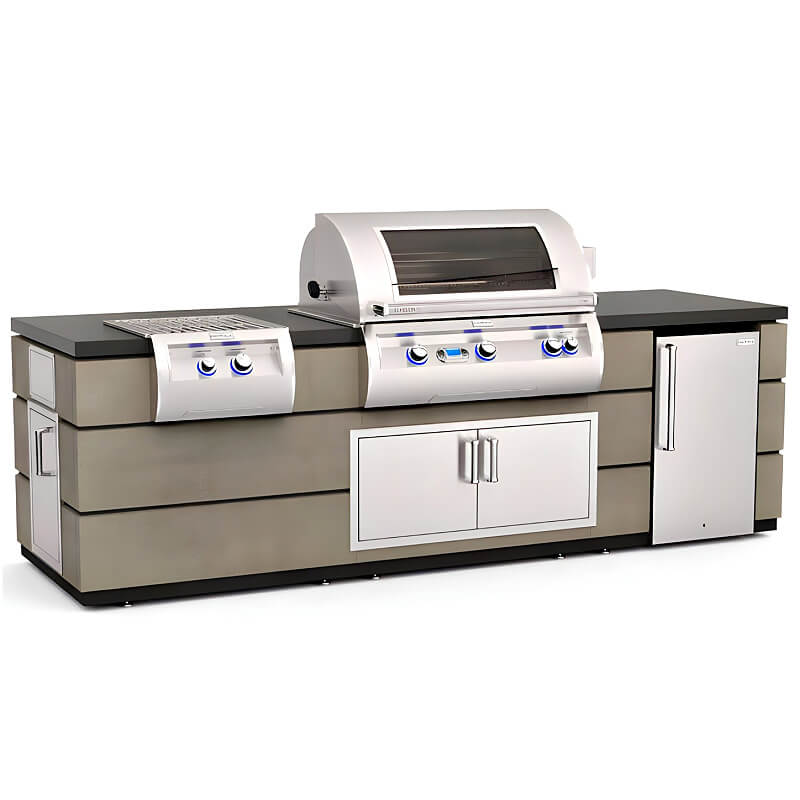 Fire Magic 790 Contemporary Grill Island With Refrigerator - ID790-SMR-115BA