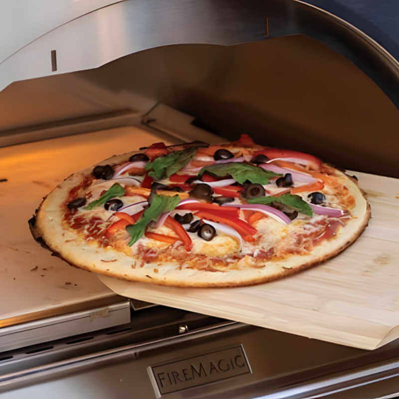 Fire Magic Echelon Diamond Black Glass Pizza Oven With Portable Cart