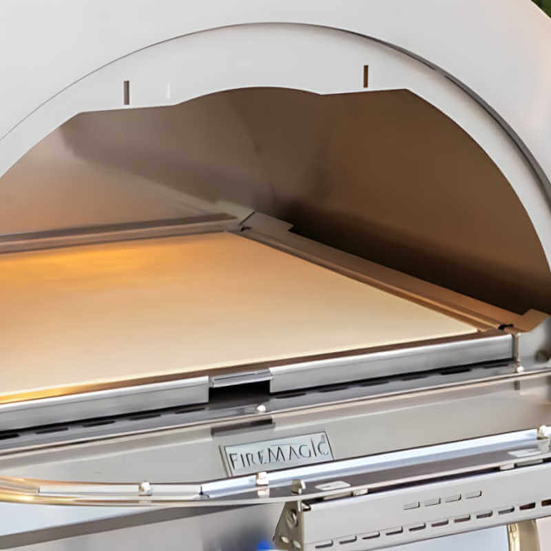 Fire Magic Echelon Diamond Black Glass Pizza Oven With Portable Cart