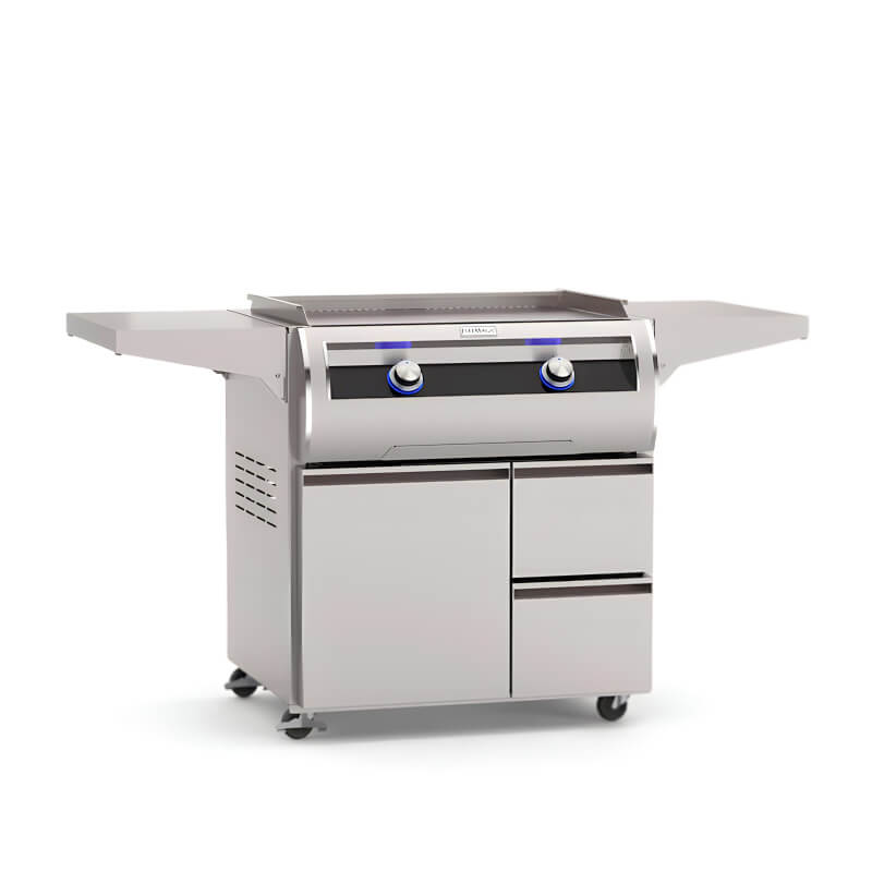 Fire Magic Echelon Diamond E660I Black Glass Gourmet Griddle With Cart