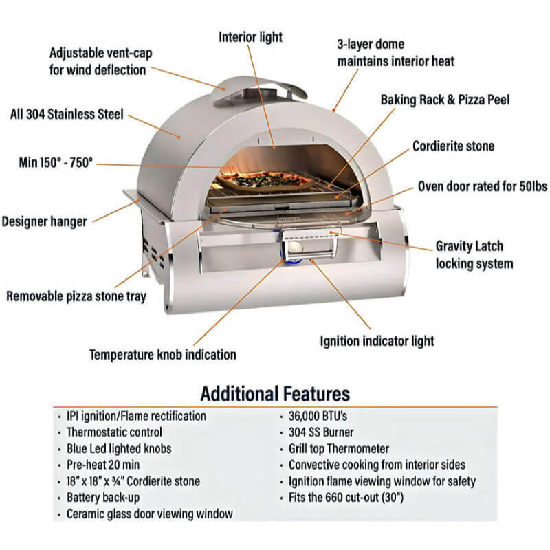 Fire Magic ID660 Smoke Contemporary Pizza Oven Island