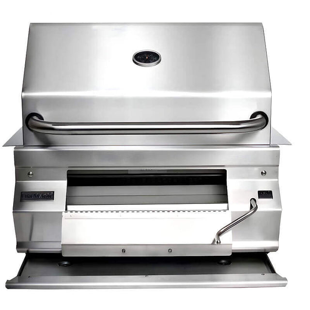 Fire Magic Legacy 24-Inch Charcoal Grill On Patio Post | 22-SC01C-P6