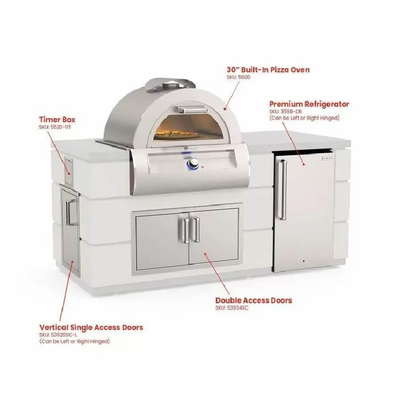 Fire Magic ID660 Aspen White Contemporary Pizza Oven Island