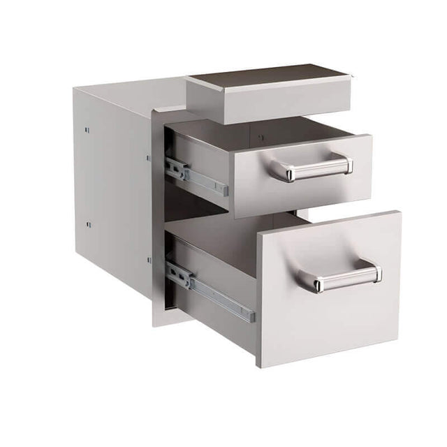 Fire Magic Premium Flush 14 Inch Double Access Drawer - 33802SC
