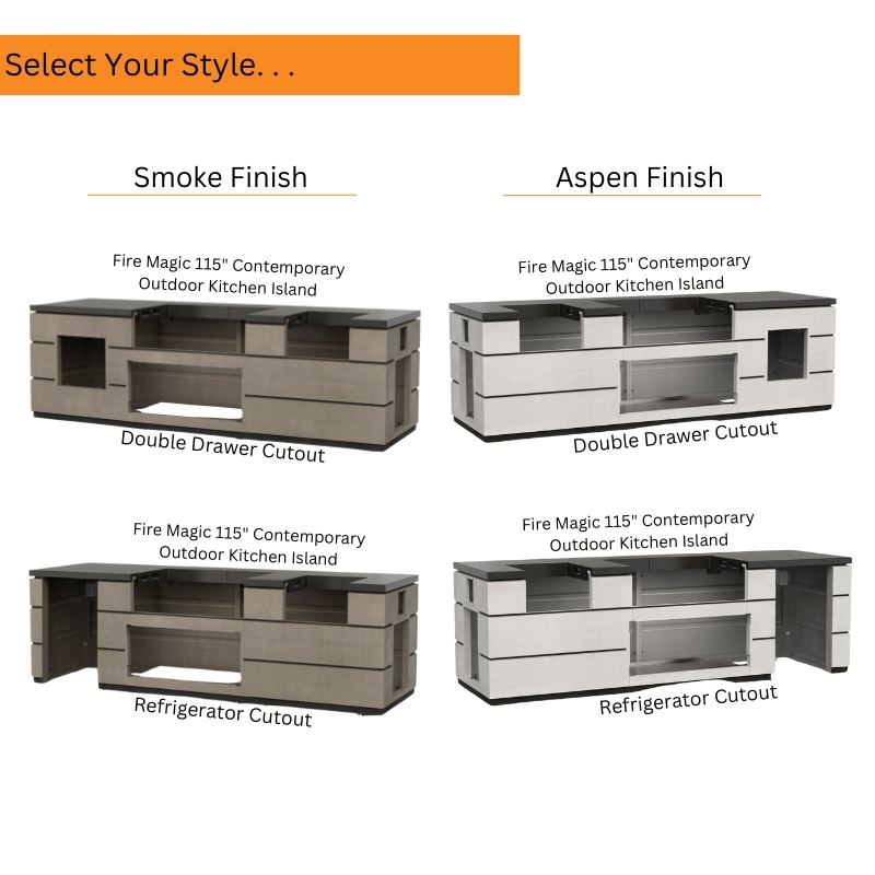 Fire Magic 115" Contemporary Outdoor Kitchen Island