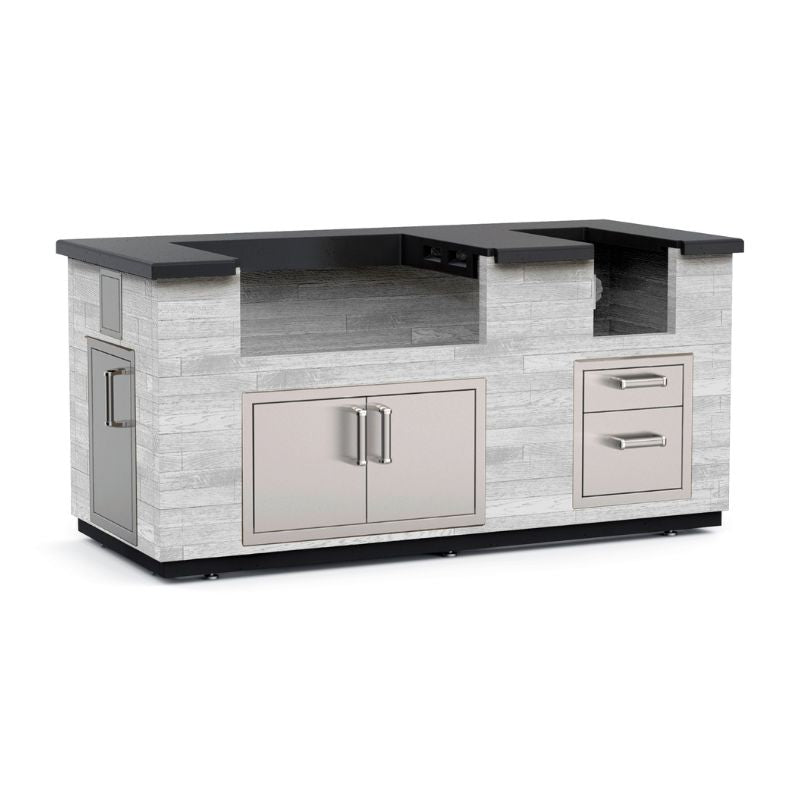 Fire Magic 77" Reclaimed Wood Outdoor Kitchen Island with Side Burner