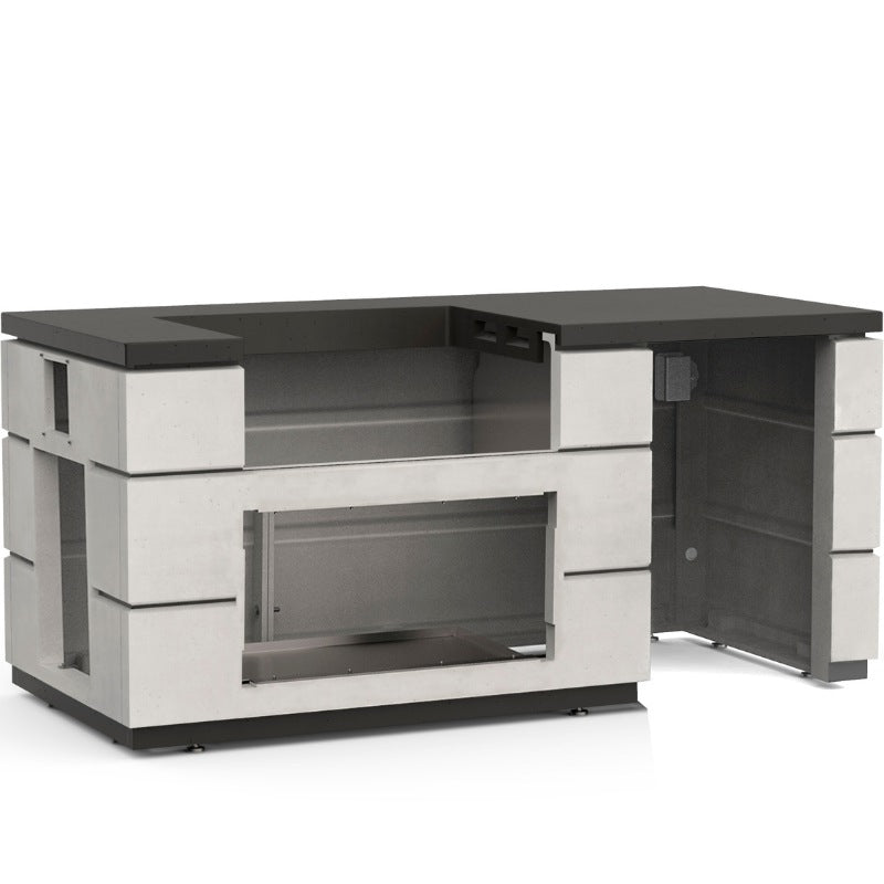 Fire Magic 77" Contemporary Outdoor Kitchen Island with Refrigerator