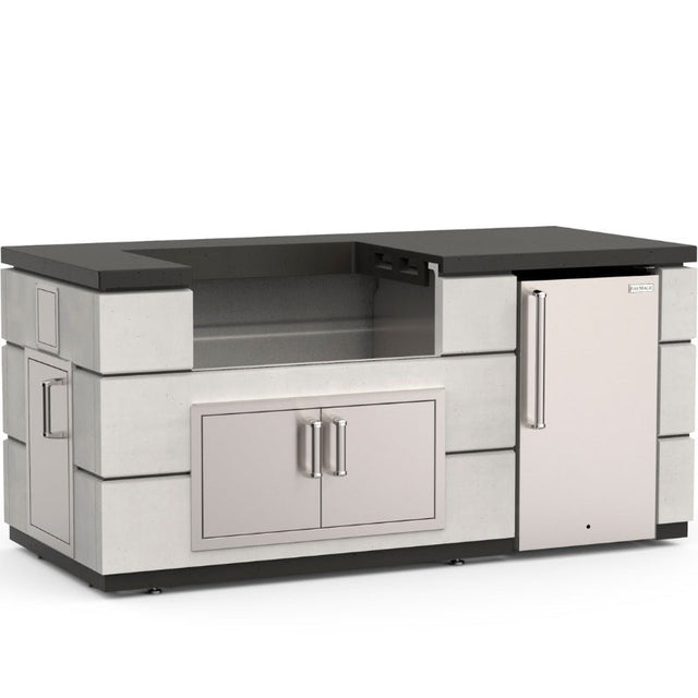 Fire Magic 77" Contemporary Outdoor Kitchen Island with Refrigerator