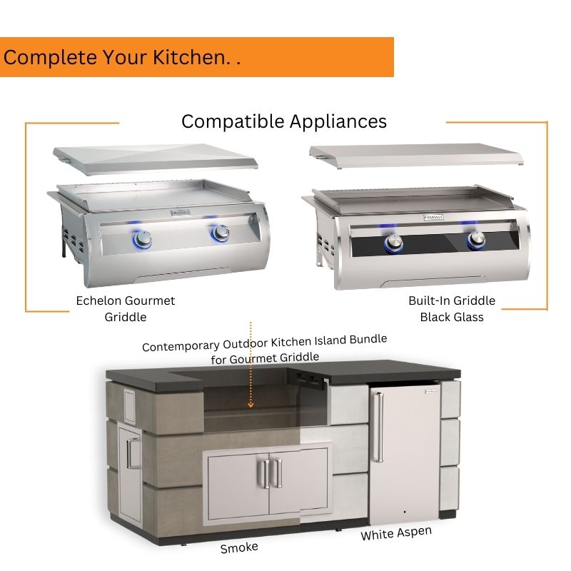 Fire Magic Contemporary Outdoor Kitchen Island Bundle for Gourmet Griddle