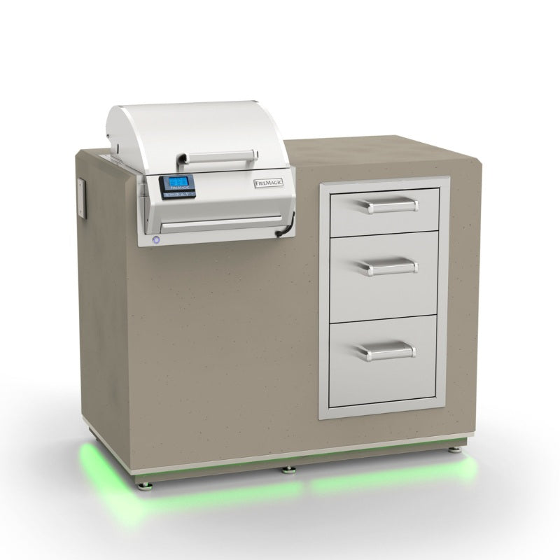 Fire Magic E251 Electric Grill with Outdoor Kitchen Island