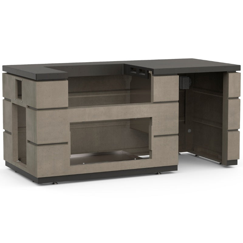 Fire Magic 77" Contemporary Outdoor Kitchen Island with Refrigerator