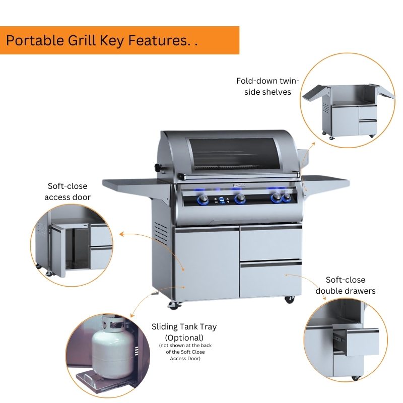 Fire Magic 36" Echelon Diamond E790i Portable Gas Grill with Digital Thermometer