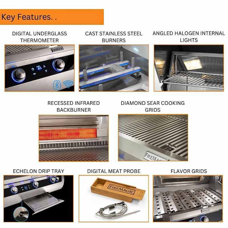 Fire Magic 48" Echelon Diamond E1060i Built-In Gas Grill with Digital Thermometer