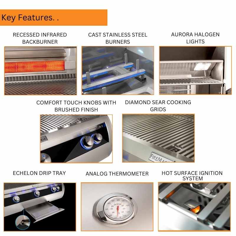 Fire Magic 48" Echelon Diamond E1060s Portable Gas Grill with Analog Thermometer