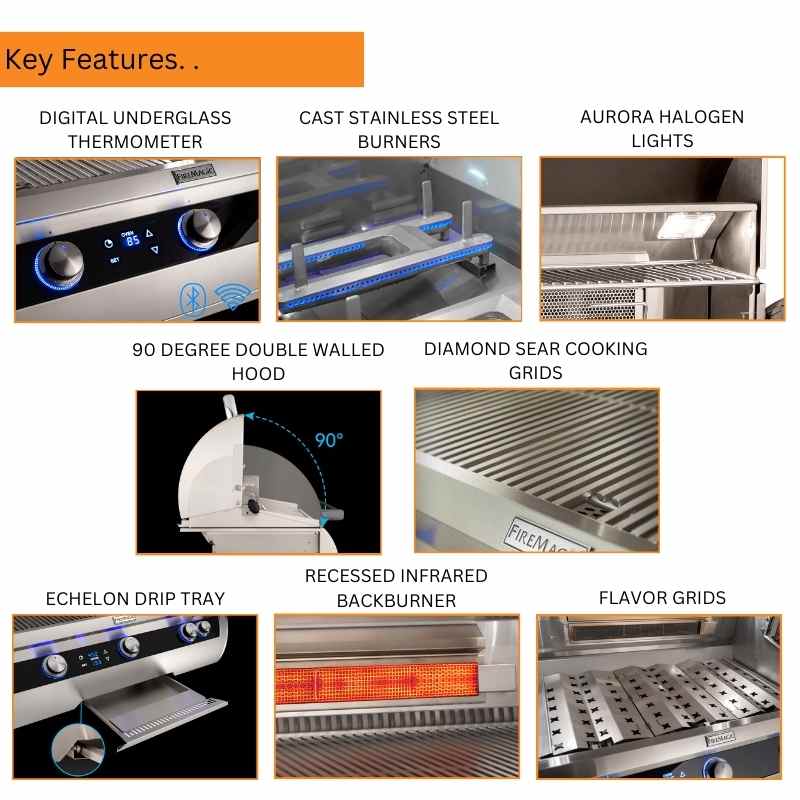 Fire Magic 30" Echelon Diamond E660i Portable Gas Grill with Digital Thermometer