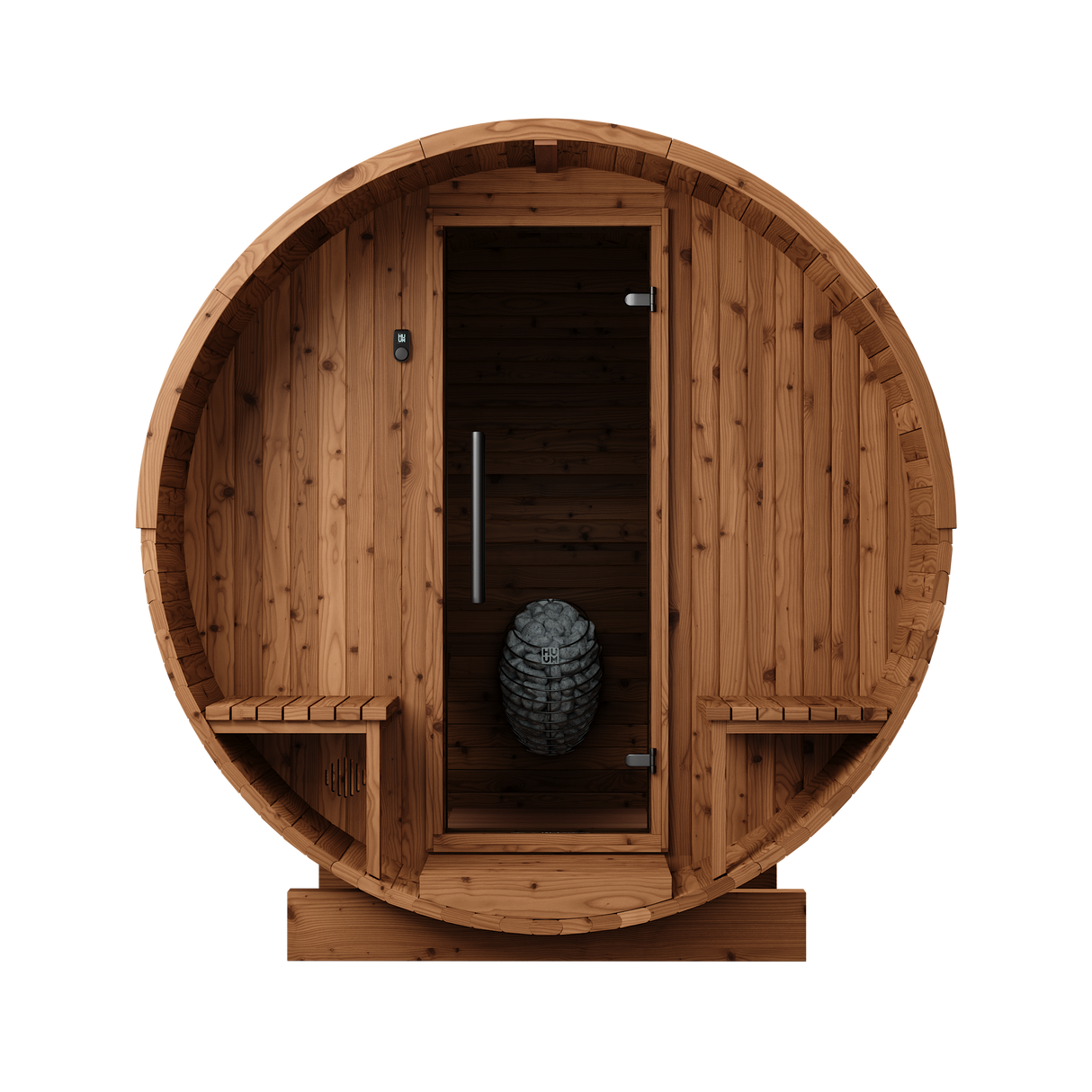 Thermory 4 Person Barrel Sauna No 61 DIY Kit with Porch & 7.5kw Heater