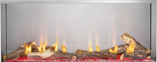 Napoleon Galaxy 50 outdoor gas fireplace with oak log set