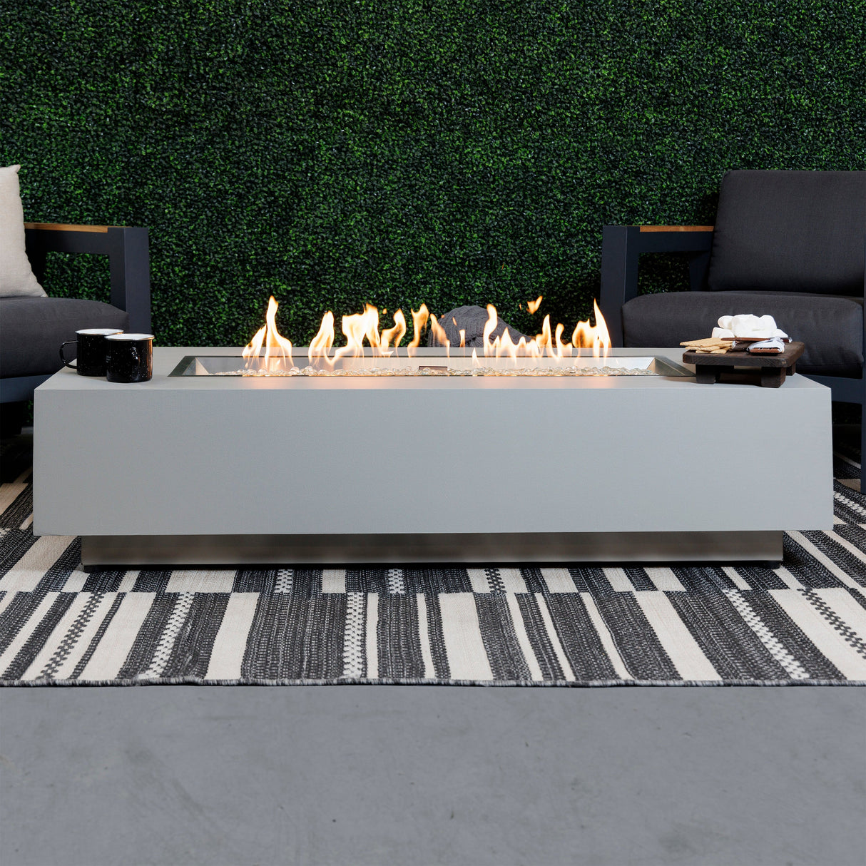 Harbor View Linear Gas Fire Pit Table