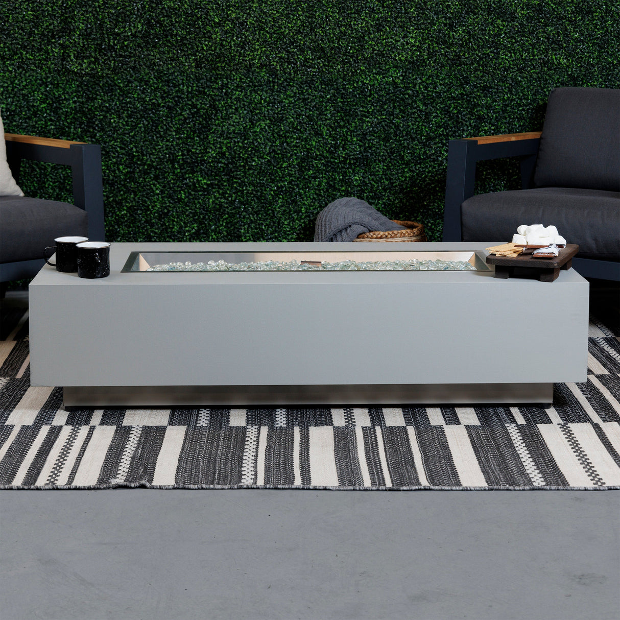 Harbor View Linear Gas Fire Pit Table