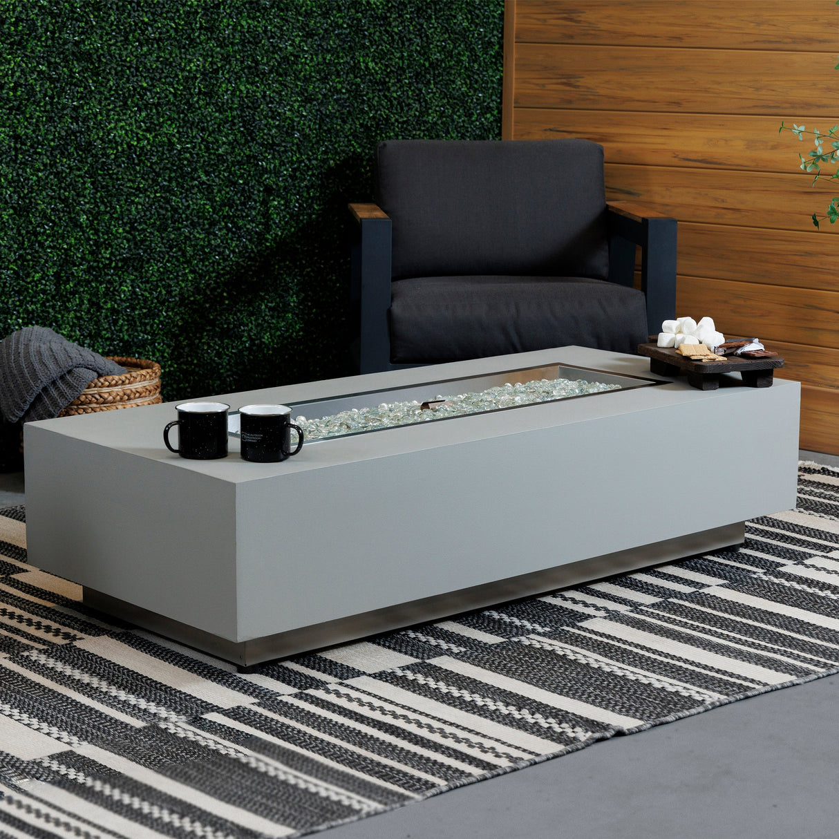 Harbor View Linear Gas Fire Pit Table