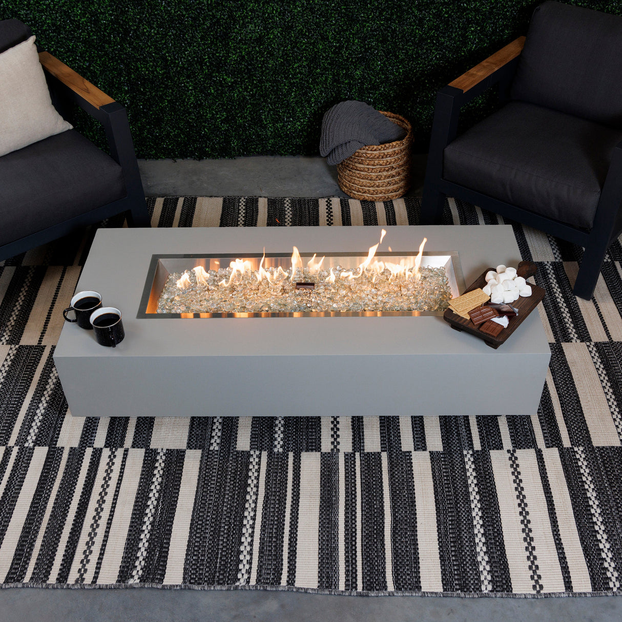 Harbor View Linear Gas Fire Pit Table