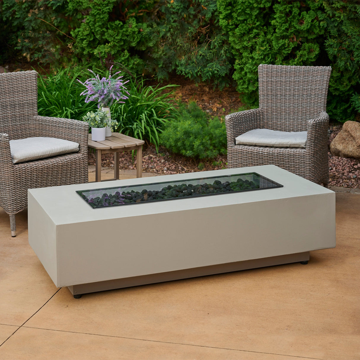 Harbor View Linear Gas Fire Pit Table