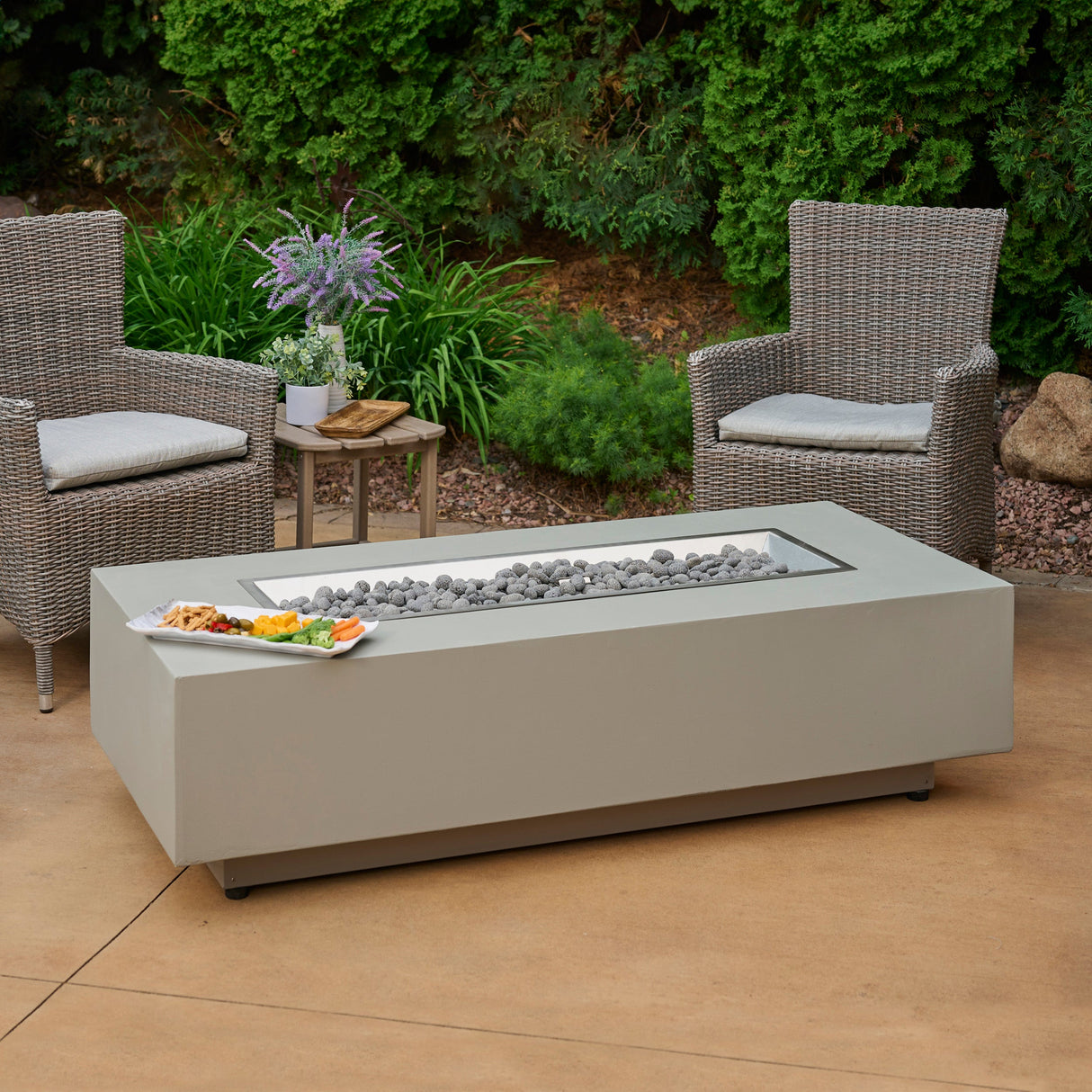 Harbor View Linear Gas Fire Pit Table