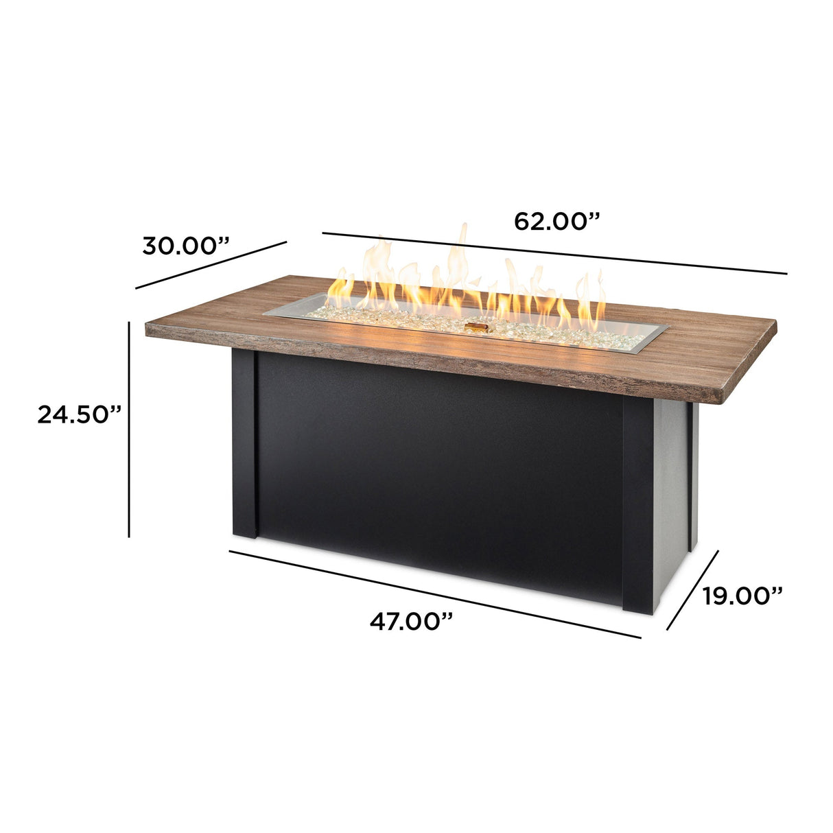 Havenwood Linear Gas Fire Pit Table 62"