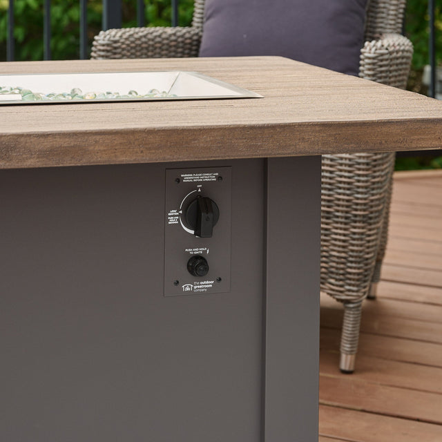The Outdoor GreatRoom Havenwood Rectangular Gas Fire Pit Table 44"