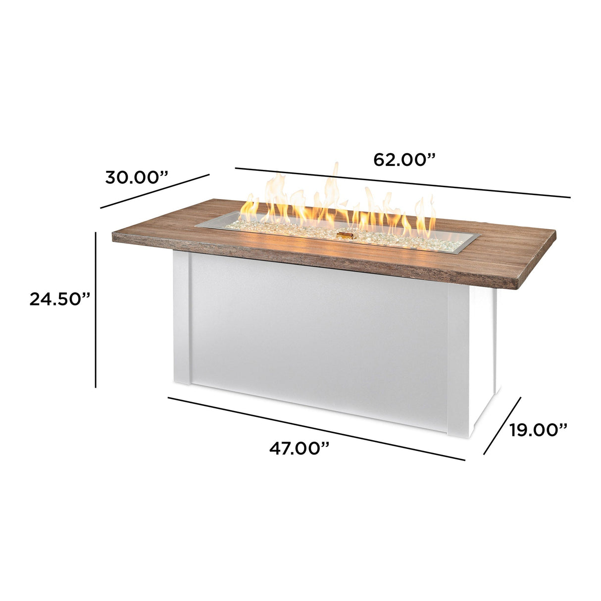 Havenwood Linear Gas Fire Pit Table 62"