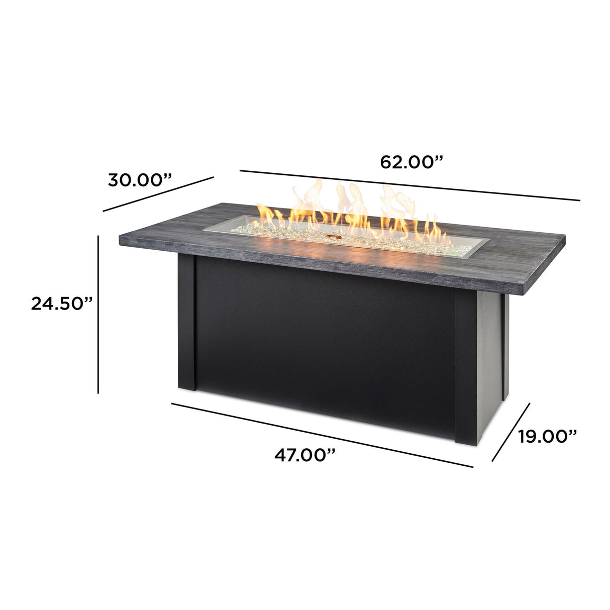 Havenwood Linear Gas Fire Pit Table 62"