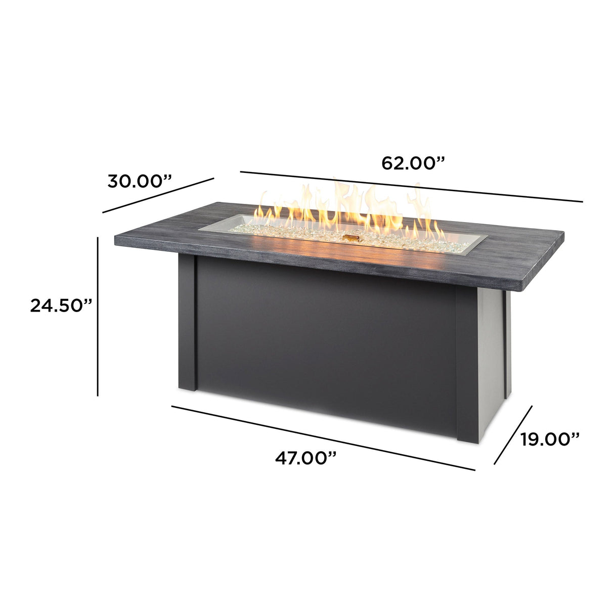 Havenwood Linear Gas Fire Pit Table 62"