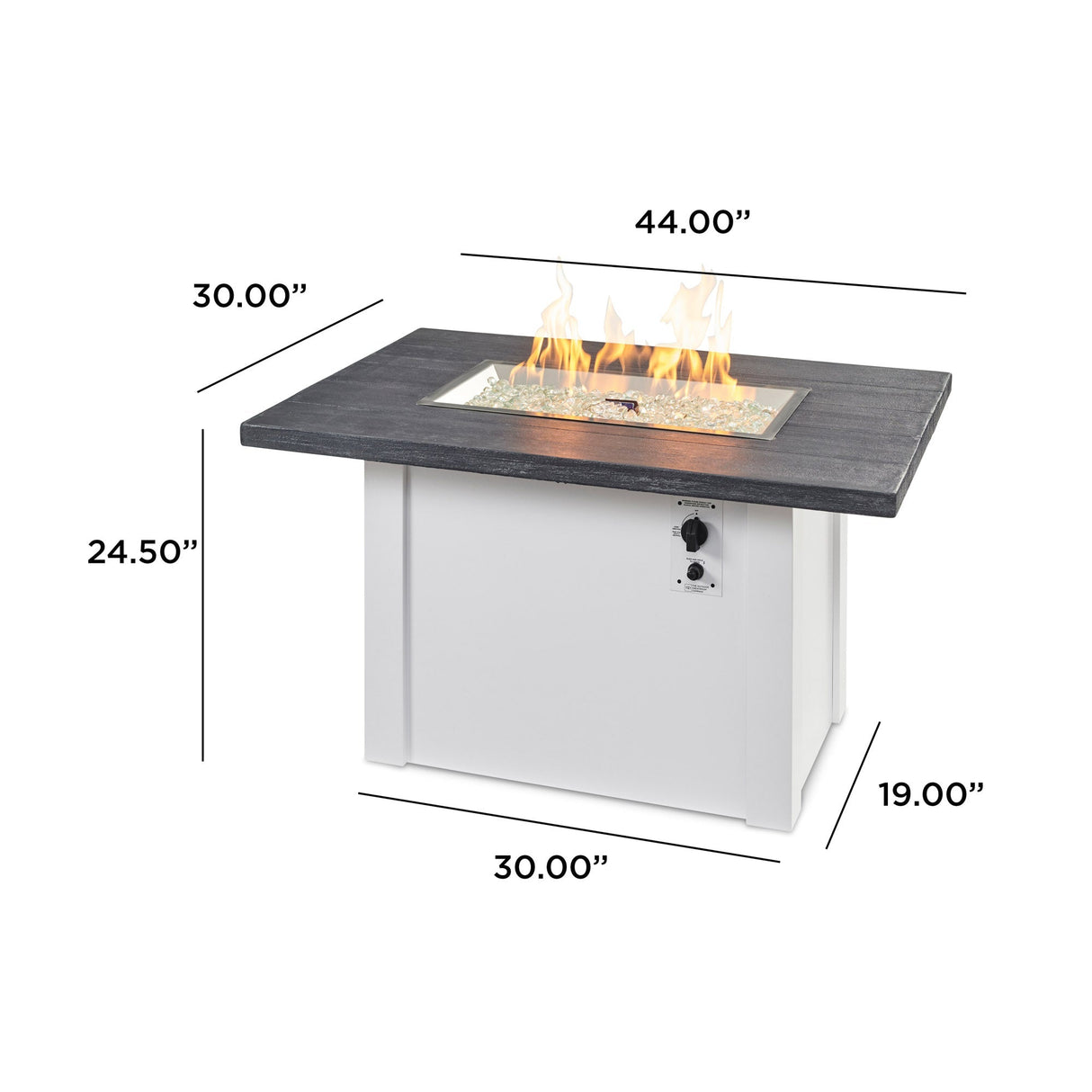 Havenwood Rectangular Gas Fire Pit Table 44"