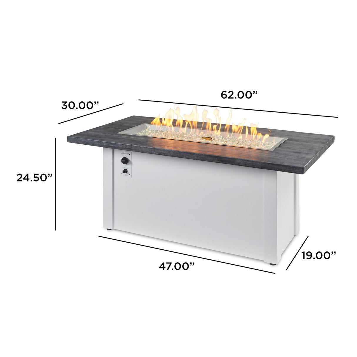Havenwood Linear Gas Fire Pit Table 62"