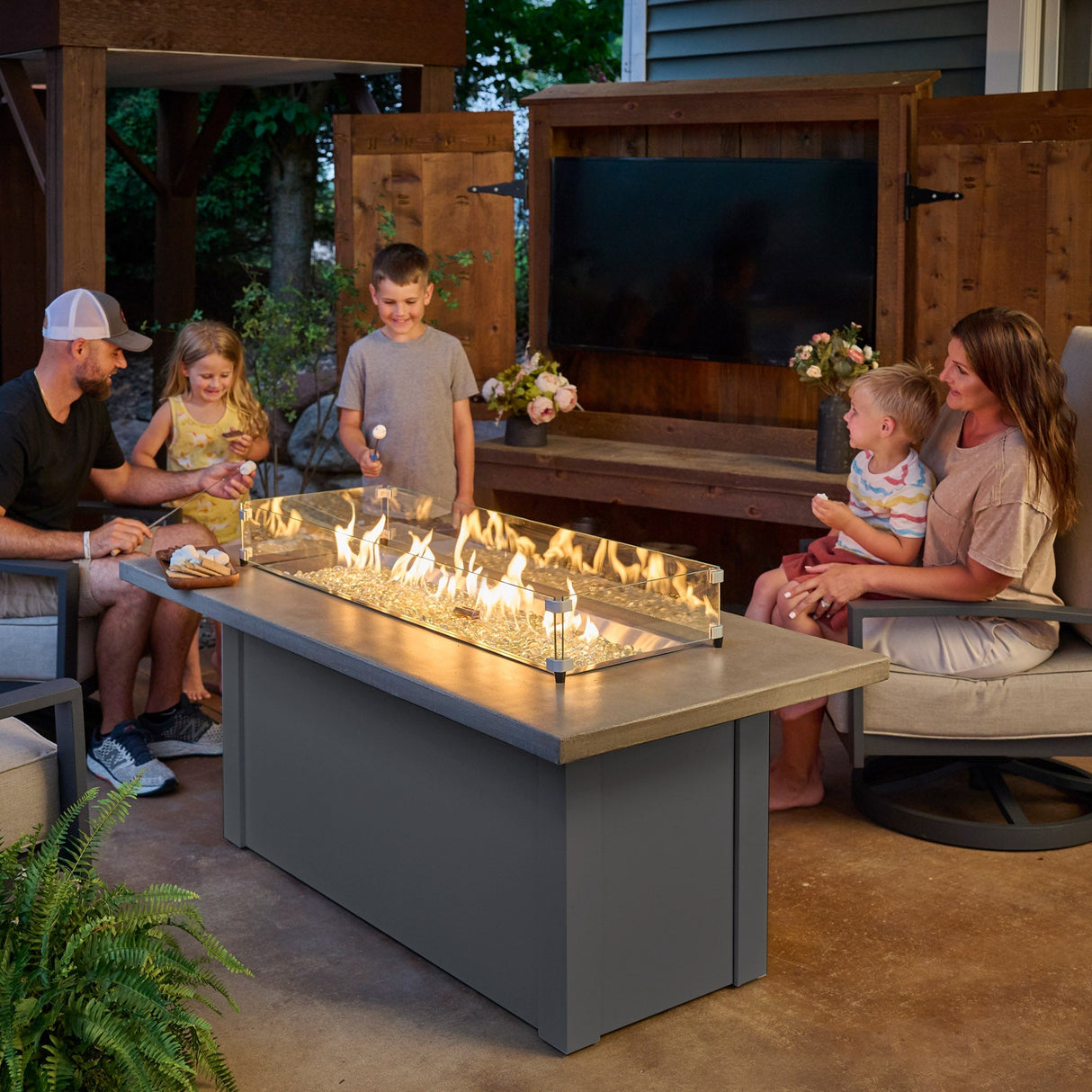 Havenwood Linear Gas Fire Pit Table 62"