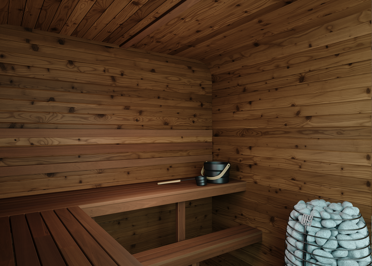 Thermory 6 Person Square Sauna No 41 DIY Kit with Terrace