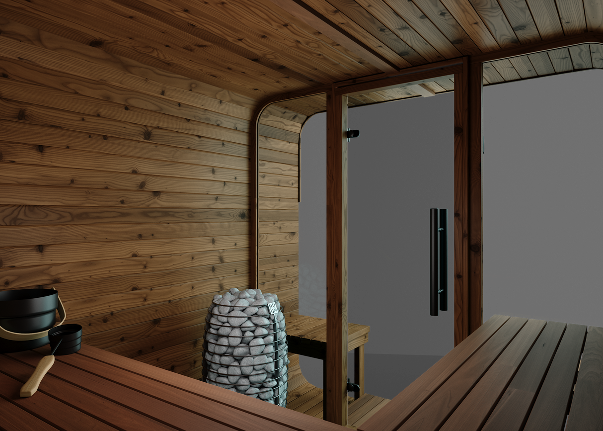 Thermory 6 Person Square Sauna No 41 DIY Kit with Terrace