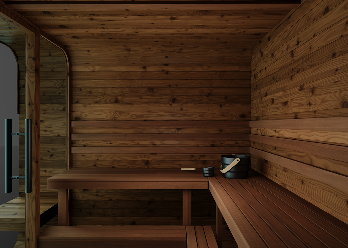 Thermory 6 Person Square Sauna No 41 DIY Kit with Terrace