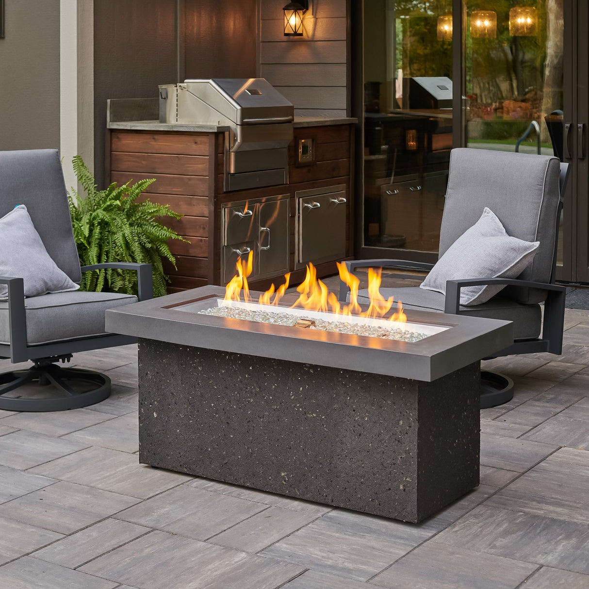 Key Largo Linear Gas Fire Pit Table