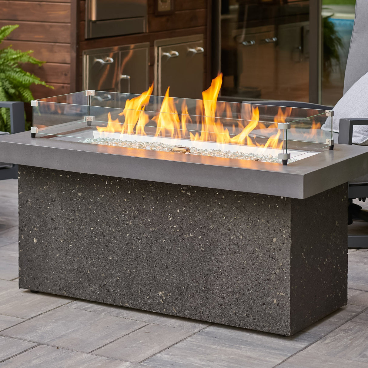 Key Largo Linear Gas Fire Pit Table