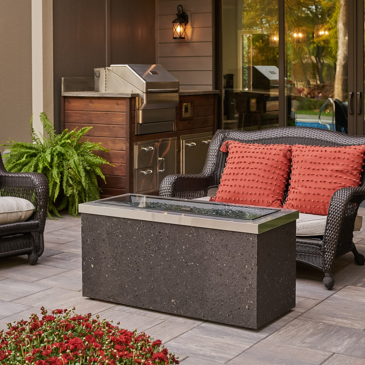 Key Largo Linear Gas Fire Pit Table
