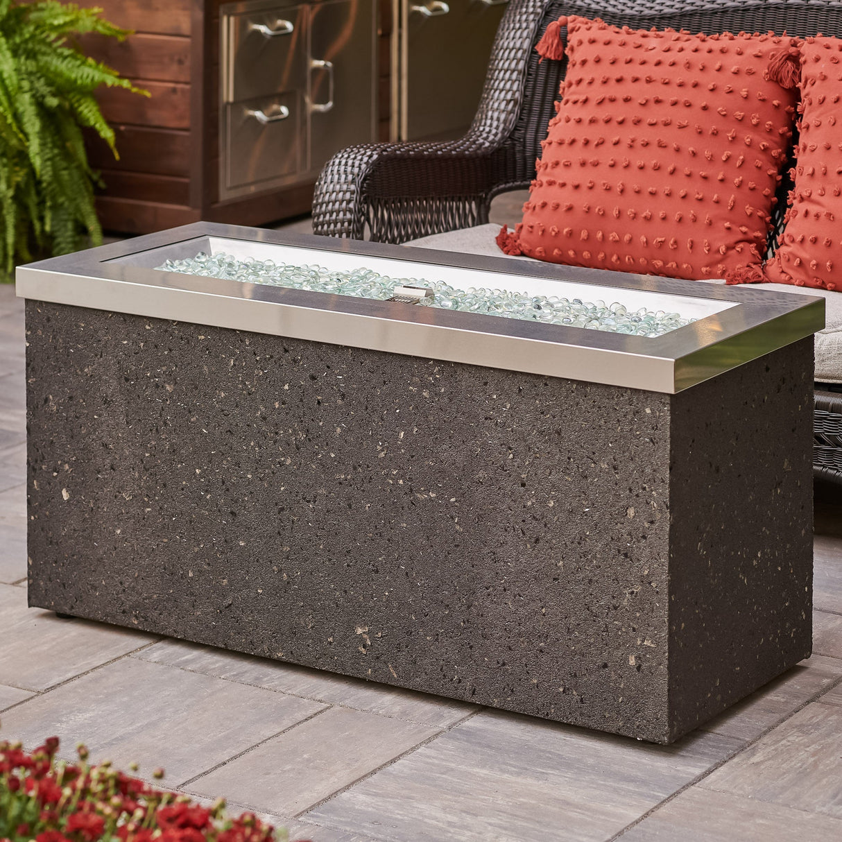 Key Largo Linear Gas Fire Pit Table