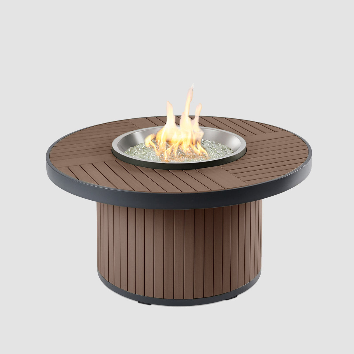 Kenwood and Brooks Round Chat Height Fire Pit Table